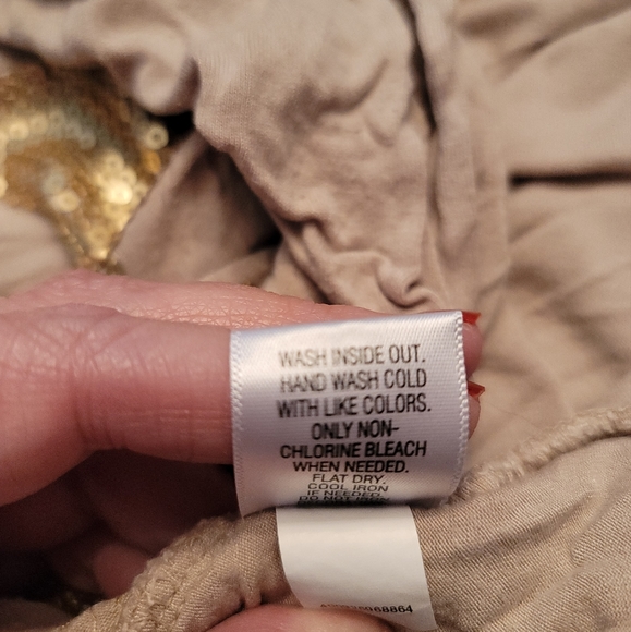 Dana Buchman 3x Beige Top with Gold Sequins - Picture 6 of 6